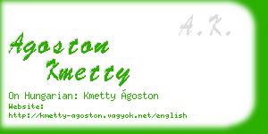 agoston kmetty business card