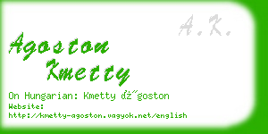 agoston kmetty business card